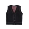 Single-Breasted V-Neck Tank