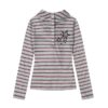 Hip-Hop Style Striped Long-Sleeve — Gray