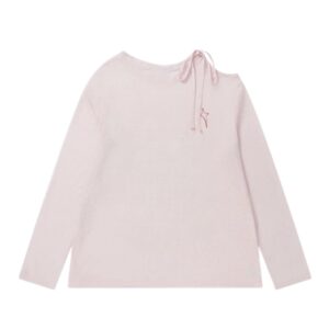 Versatile Casual Lace-Up Long-Sleeve Top — Pink