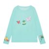 Fun Hand-Drawn Doodle Long-Sleeve Top — Green