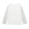 Long-Sleeve Top With Star-Paneled Sleeves — Gray