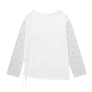 Long-Sleeve Top With Star-Paneled Sleeves — Gray