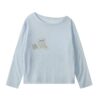 Lightweight Breathable Loose Fit Blue Long Sleeve Top